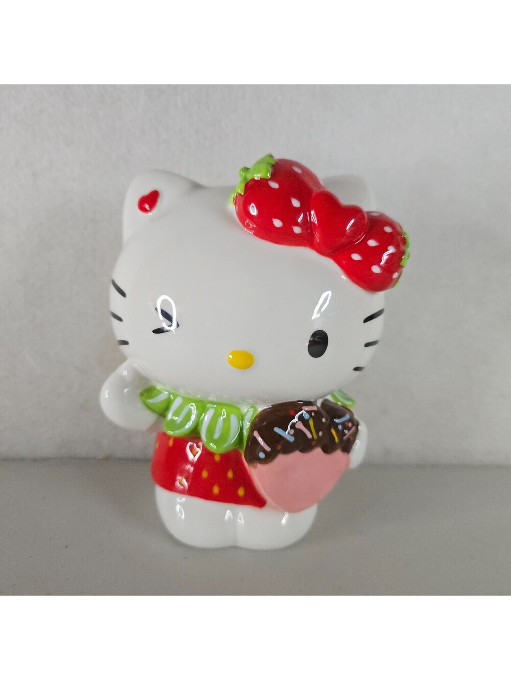 Blue Sky Clayworks - Winking Hello Kitty Strawberry with Heart Figurine - 23277